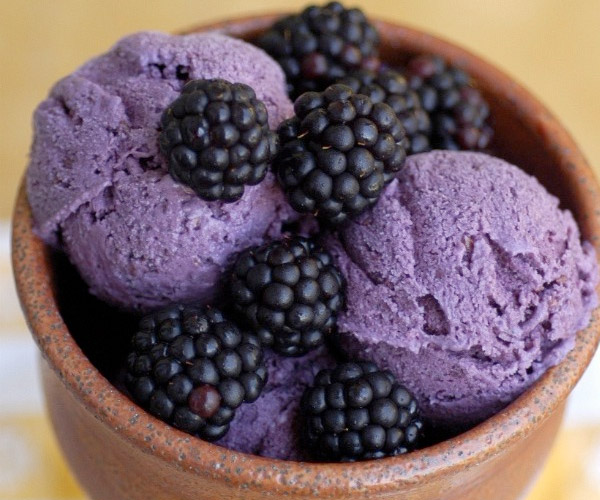 Creamy-Blackberry-Frozen-Yogurt low calorie desserts