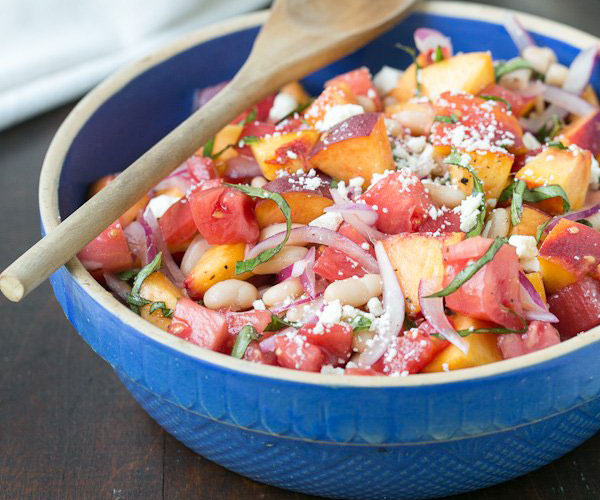 Peach, Tomato and Basil Summer Salad