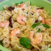 Shrimp and basil pasta
